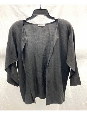 Zoran Linen Herringbone Light Open Jacket One Size